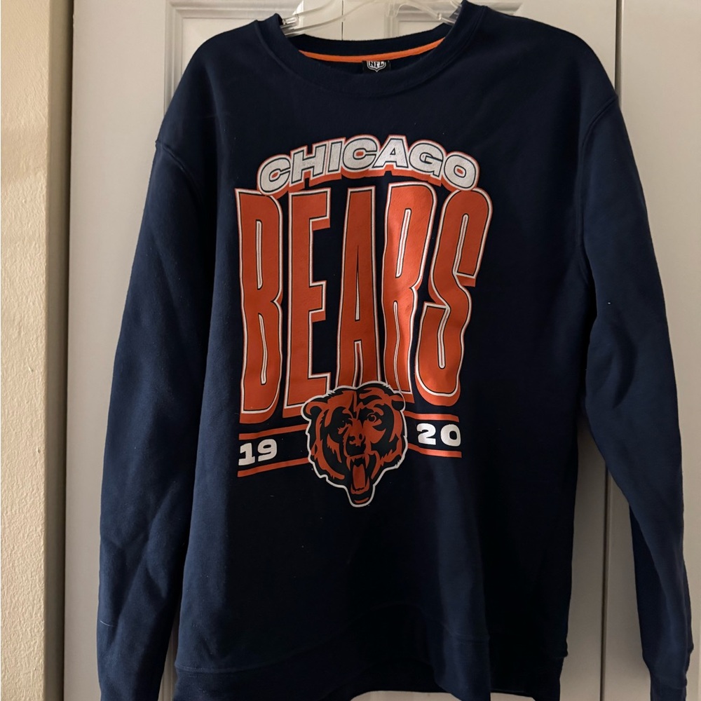 NFL Chicago Bears Navy and Orange Crewneck Sweater